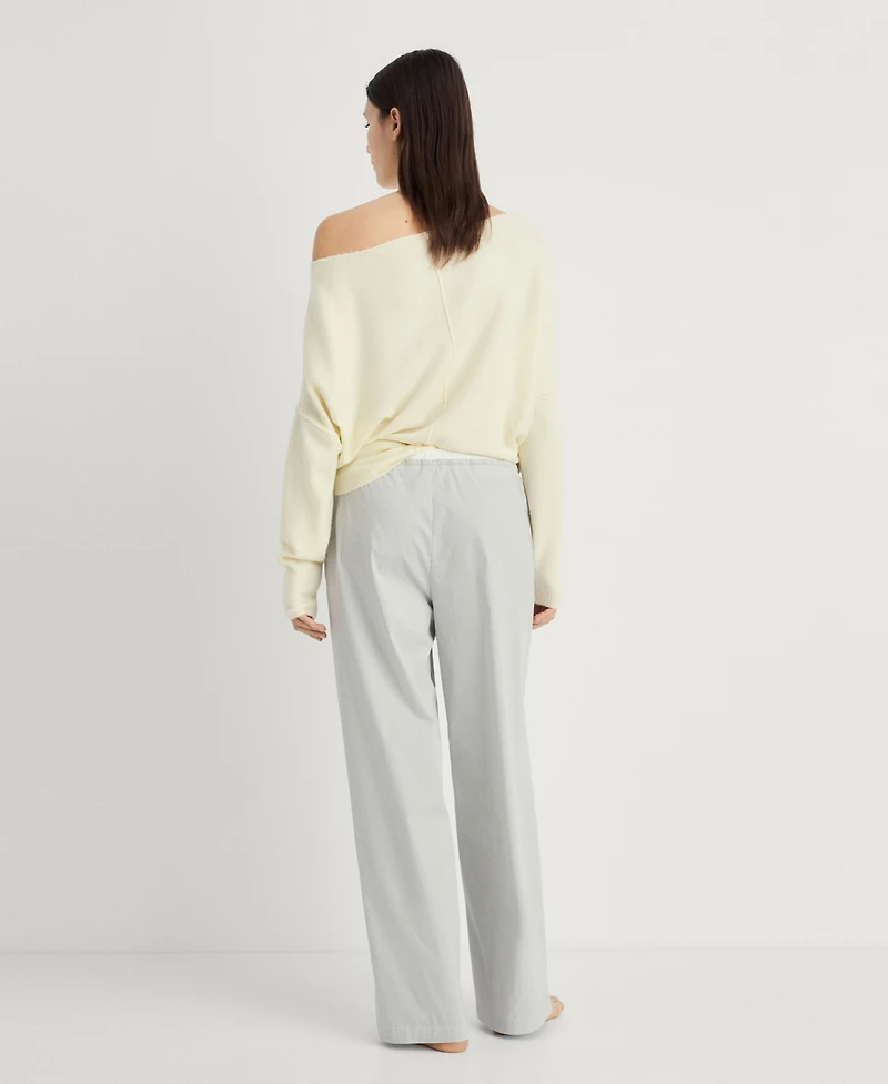 Mango Women's Elastic Detail Striped Pajama Pants