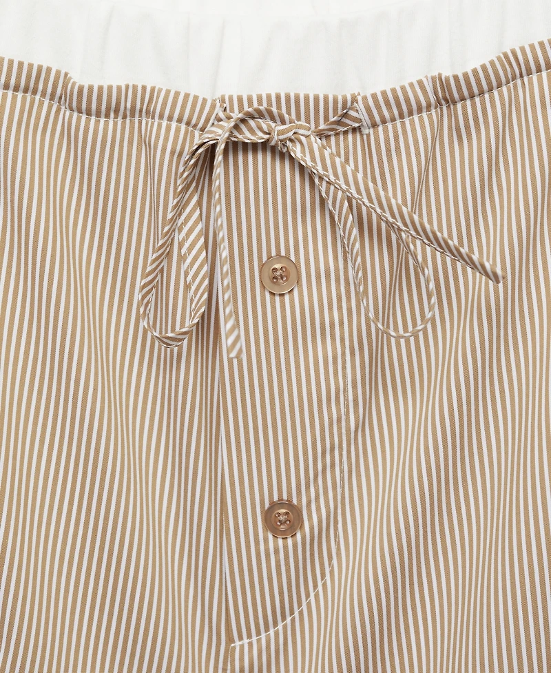 Mango Women's Elasticated Detail Striped Pajama Shorts