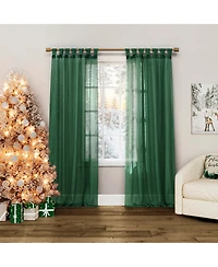 Krista Holiday Twist Tab Sheer Tab Top Curtain Panel