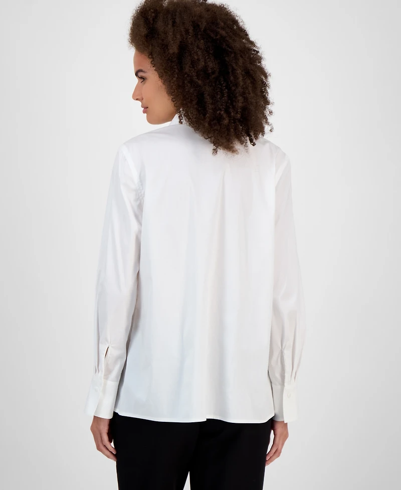 Kasper Button-Front Long-Sleeve Shirt, Regular & Petite