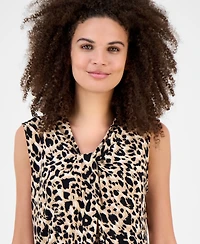 Kasper Women's Sleeveless Knot Front Jersey Top