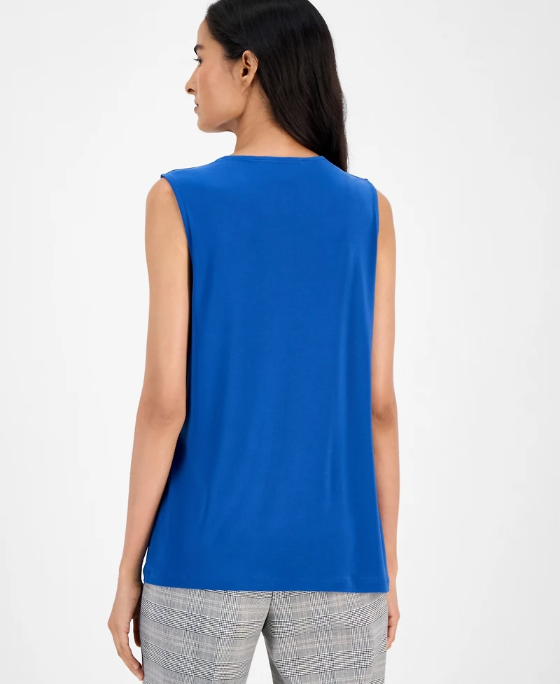 Kasper Women's Twist-Front Sleeveless Blouse