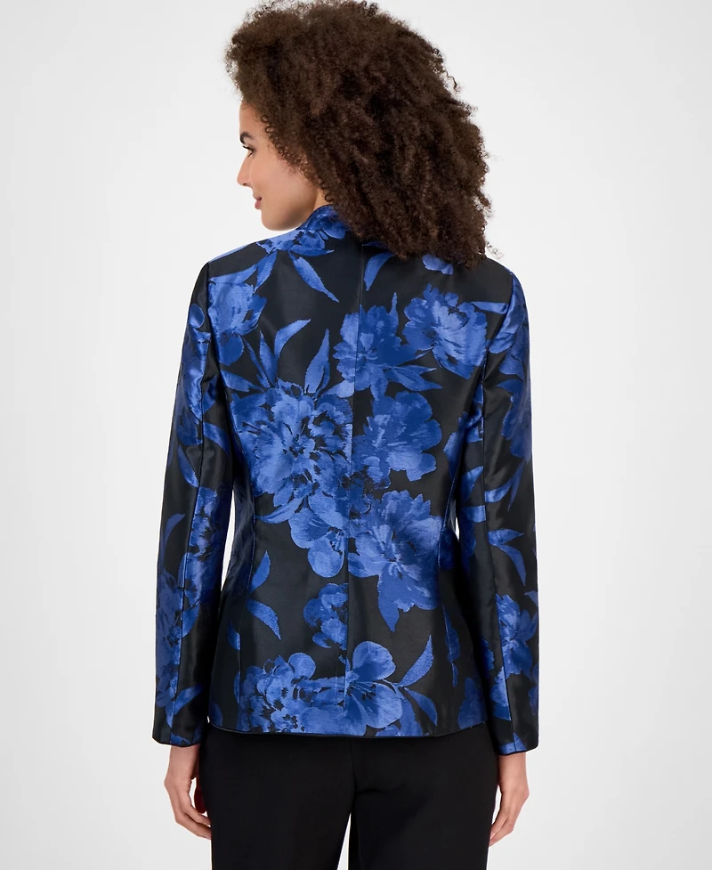 Kasper Floral Jacquard Open-Front Jacket, Regular & Petite