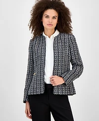 Kasper Tweed Open-Front Cardigan, Regular & Petite