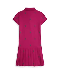Polo Ralph Lauren Big Girls Pony Stretch Mesh Dress