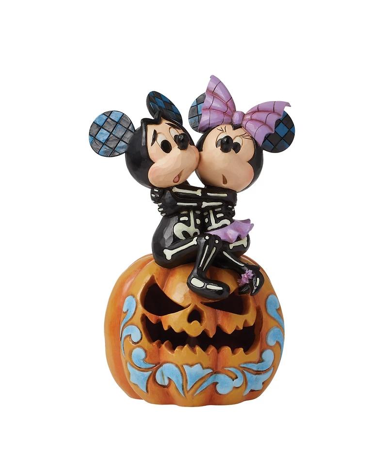 Jim Shore Disney Traditions Mickey and Minnie Scared Skeletons