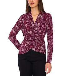 Vince Camuto Women's Printed Long-Sleeve Wrap Top