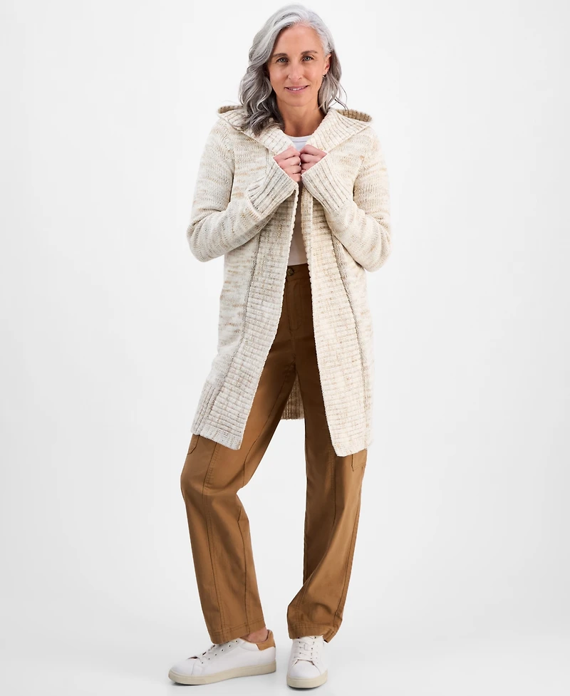 Style & Co Petite Hooded Open-Front Long Cardigan, Macy's Exclusive
