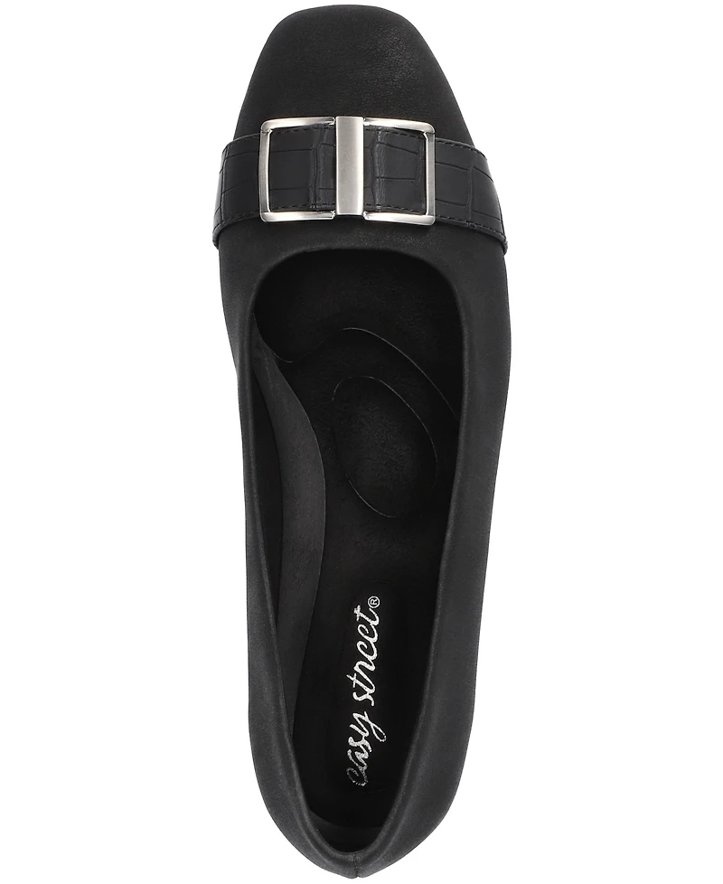 Easy Street Women's Keely Square Toe Ballet Flats