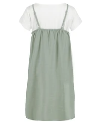Calvin Klein Big Girls 2-Piece Short Sleeve T-Shirt and Slip Dress Set
