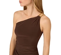 Adrianna Papell Women's One-Shoulder Slim Column Gown