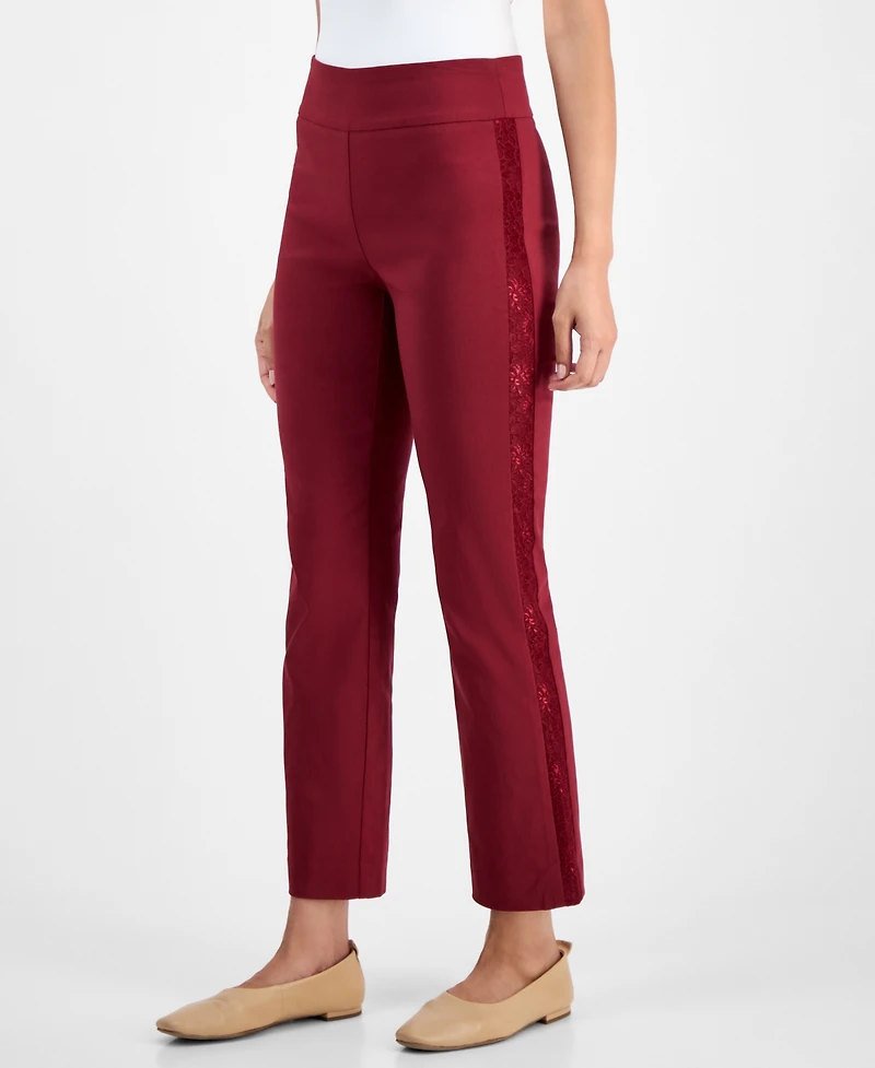 Jm Collection Petite Lace Side Panel Pull-On Pants, Macy's Exclusive