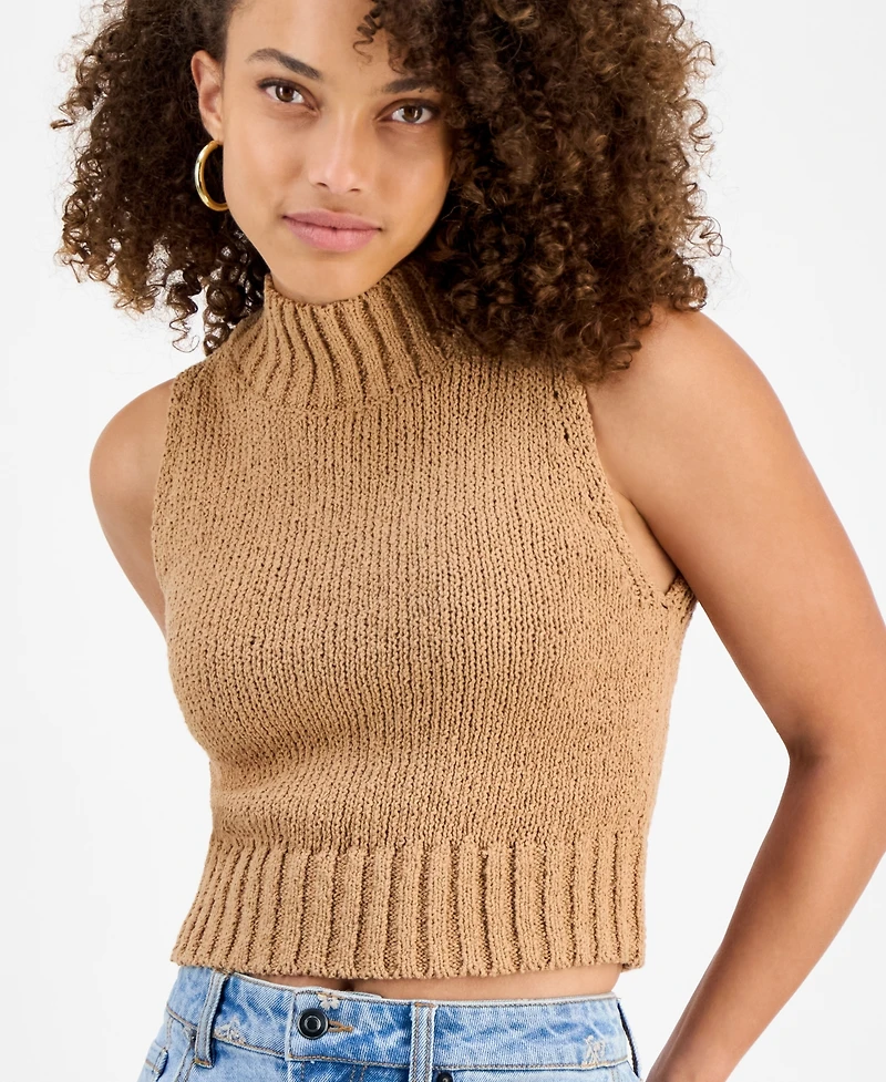 And Now This Petite Mock-Neck Sleeveless Sweater, Macy's Exclusive