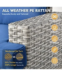 Xizzi Wicker Outdoor Patio Furniture Set, 9PCS Rattan Modular Sectional Sofa,Outside Swivel Rocking Chairs Coversation Set with Side Table