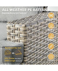 Xizzi Wicker Outdoor Patio Furniture Set, 9PCS Rattan Modular Sectional Sofa,Outside Swivel Rocking Chairs Coversation Set with Side Table
