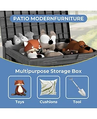 Mondawe 31 Gallon Outdoor Garden Resin Storage Deck Box