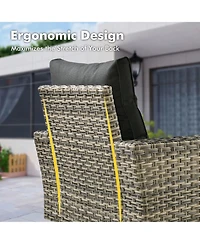 Xizzi15 Piece Outdoor Patio Furniture Sets with Fire Pit Table,Wicker Sectional Sofa Swivel Chairs,Solar Powered Coffee Table and Ottoman