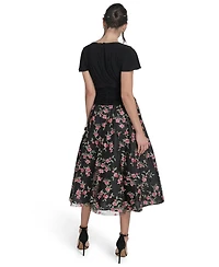 Jessica Howard Women's Embroidered-Skirt Fit & Flare Dress
