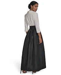 Jessica Howard Women's Colorblocked V-Neck Ball Gown