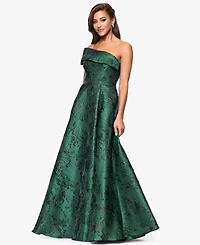 Xscape Women's Jacquard One-Shoulder Ball Gown