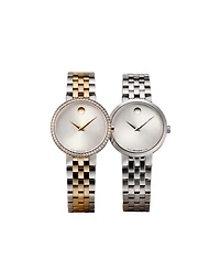 Movado Women's Museum Classic Lab Grown Diamond Swiss Quartz Stainless-Steel Light Yellow Pvd Watch, 29.5mm