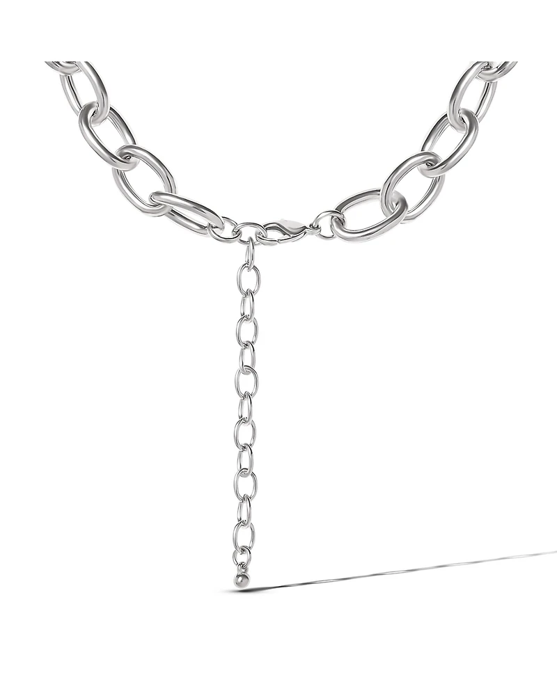 Jessica Simpson Oval Pave Link Statement Necklace