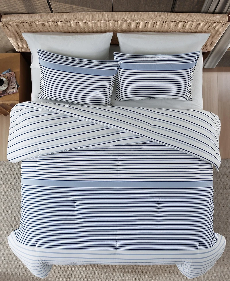 Eddie Bauer Cooper Stripe Cotton Reversible -Pc. Comforter Set