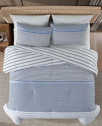 Eddie Bauer Cooper Stripe Cotton Reversible -Pc. Comforter Set