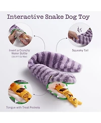Nocciola Snacker Snake Snuffle Dog Toy, No Stuffing Squeaky&Crinkle Plush Toy