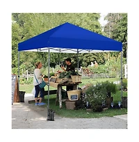 Yaheetech 12x12 Ft Pop-up Canopy One-Push-To-Lock Setup Blue