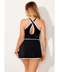 Swimsuits for All Women's Two-Piece Convertible Maillot Swimdress