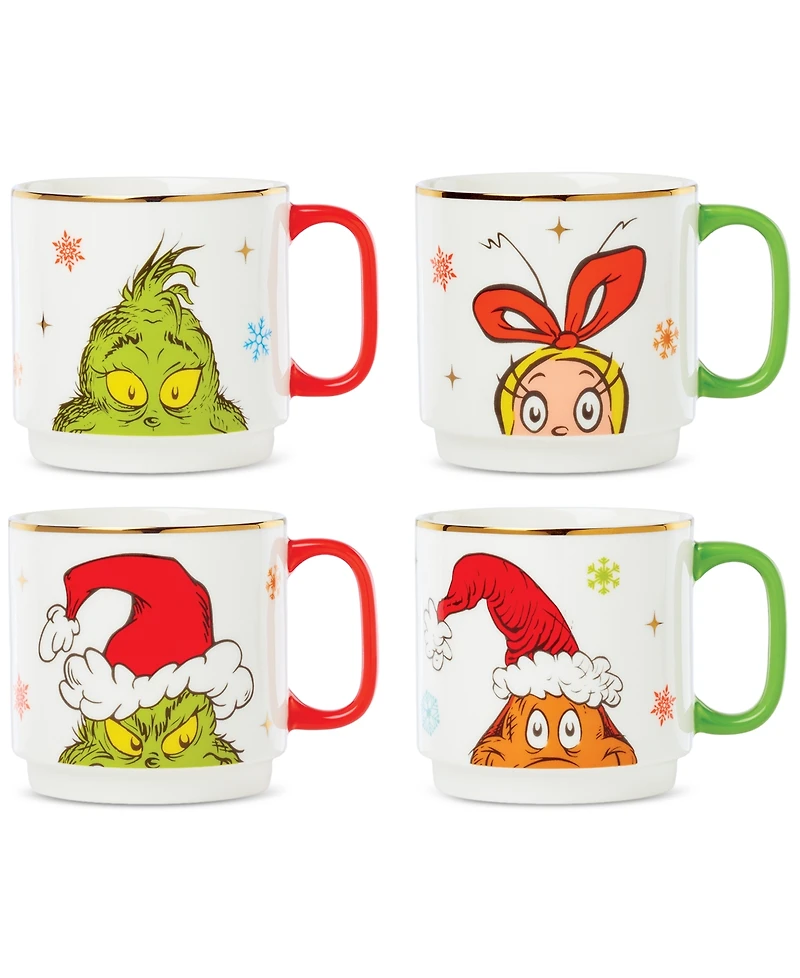 Lenox Merry Grinchmas Stackable Mugs, Set of 4