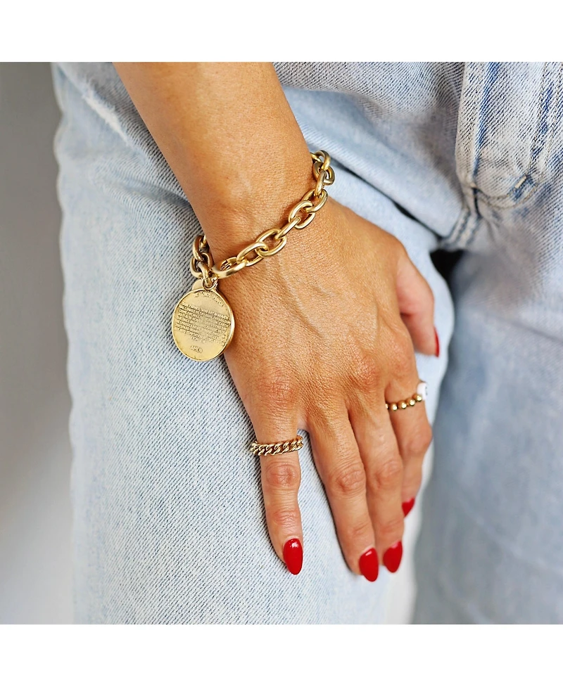 Bowood Lane 12k Gold Plated Bracelet Chain with Lord's Prayer Charm
