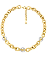 Michael Kors Cubic Zirconia Logo Chain Necklace