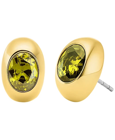Michael Kors Gold-Tone Oval Stone Stud Earrings