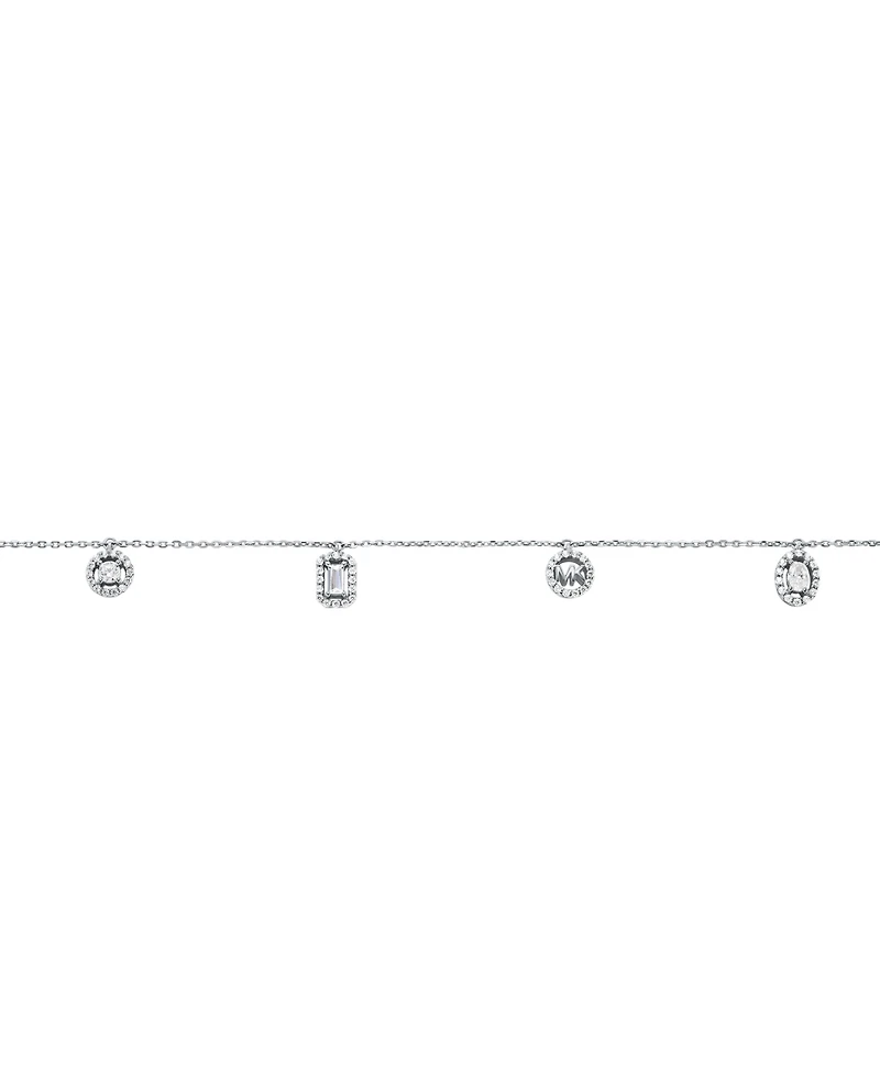 Michael Kors Rhodium-Plated Sterling Silver Multi Stone Necklace