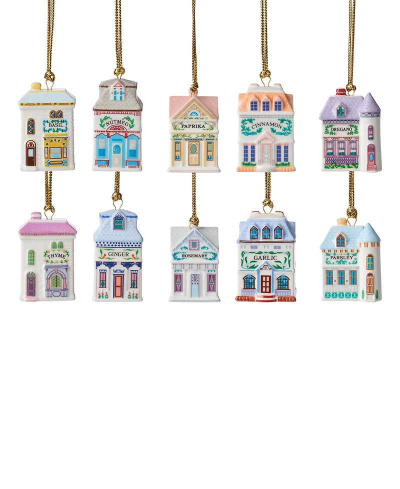 New For 2025! Lenox Spice Village Ornaments, Set of 10