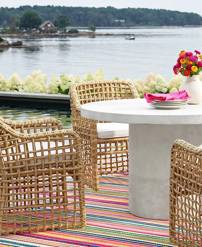 Dash and Albert Rugs by Annie Selke Bright Stripe Indoor/Outdoor DA1087 6'x9' Area Rug