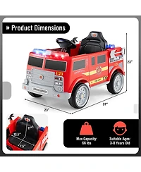 Gymax Kids Ride on Police Car 12V Battery Powered Electric Vehicle w/ 3 Speeds