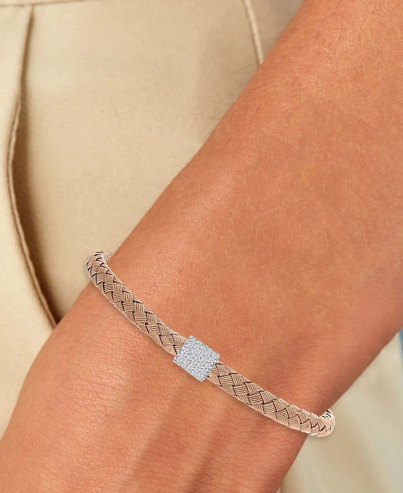 Cubic Zirconia Bangle Bracelet 18"