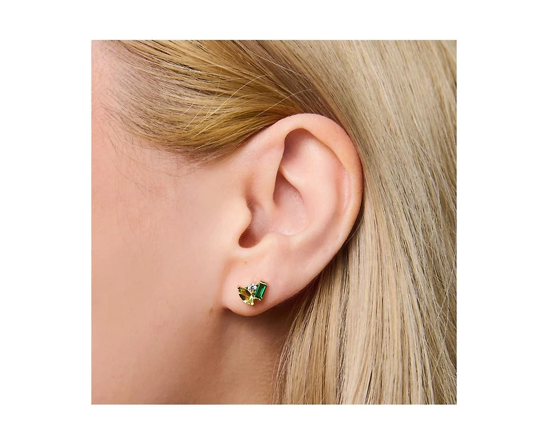 Little Sky Stone Seraphina Celeste Tsavorite and Peridot Stud Earrings
