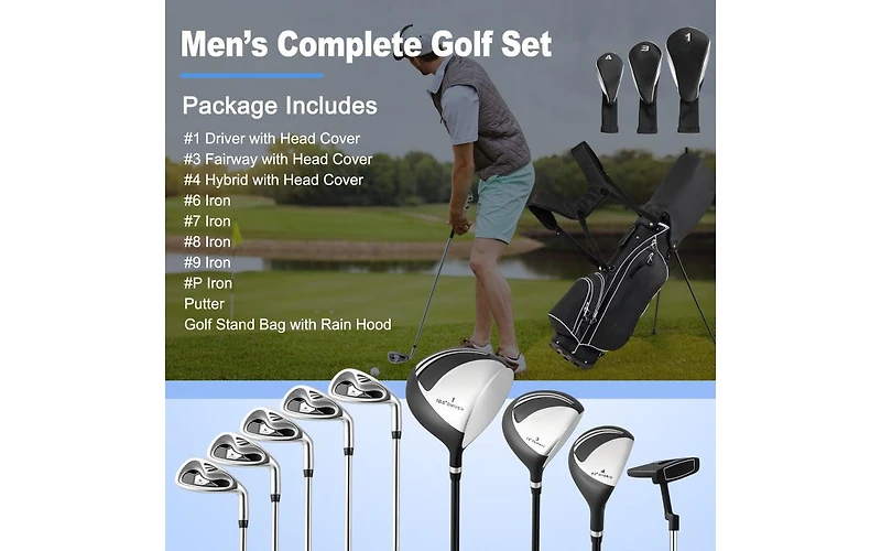 Men s Profile Complete Golf Club Package Set Includes 10 Pieces