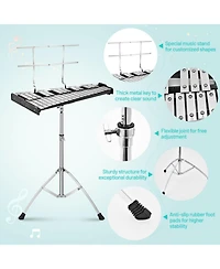 Mecale 32 Note Glockenspiel Xylophone Percussion Bell Kit with Adjustable Stand