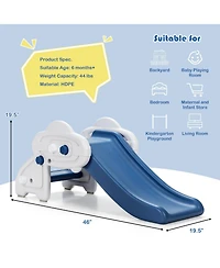 Kids Slide, Freestanding Baby Mini Play Climber Slide Set Hdpe/Anti-Slip Foot Pads/Non-Slip Widened Pedals for Indoor Outdoors Use (Blue)