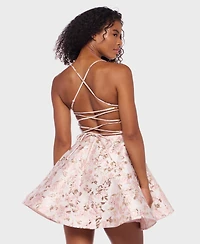 B Darlin Juniors' Lace-Up A-Line Dress