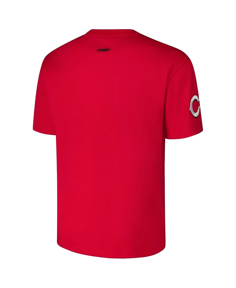 Pro Standard Men's Red Cincinnati Reds Turn It Up Dropped Shoulder T-Shirt