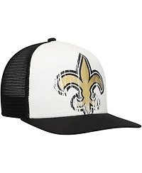 New Era Big Boys and Girls White/Black New Orleans Saints Distressed 9FIFTY A-Frame Snapback Hat