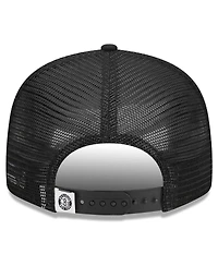 New Era Men's Black Brooklyn Nets 9FIFTY Snapback Trucker Hat