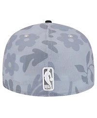New Era Men's Gray Chicago Bulls Palm Fronds 2-Tone 59FIFTY Fitted Hat