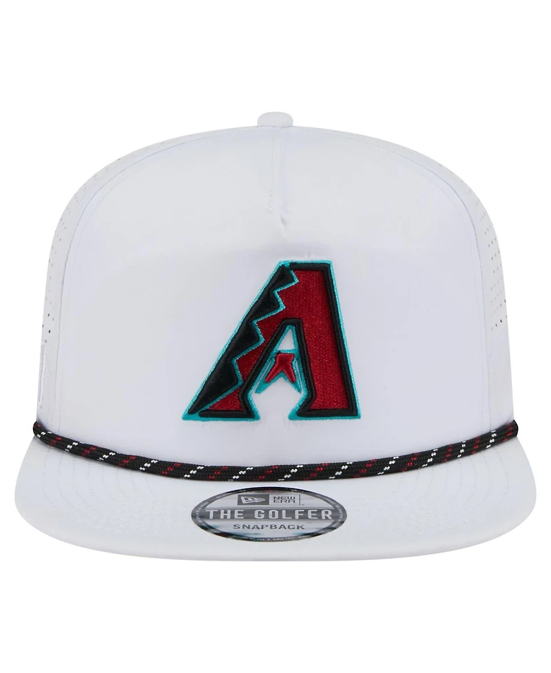 New Era Men's White Arizona Diamondbacks Perforated Golfer Snapback Hat